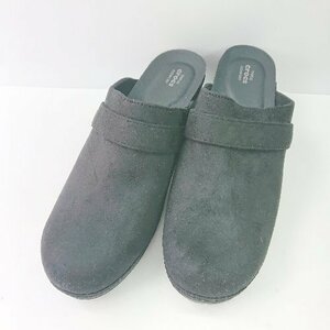 ◇ crocs クロックス スエード調 シンプル 身長盛れ 厚底 ヒールサンダル サイズw8 ブラック系 レディース E