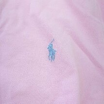 ◇ POLO RALPH LAUREN ワンポイントロゴ刺? コットン１００% 半袖 ポロシャツ サイズ表記なし ピンク レディース E_画像5