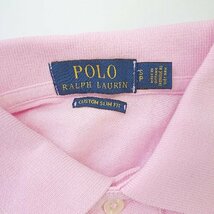 ◇ POLO RALPH LAUREN ワンポイントロゴ刺? コットン１００% 半袖 ポロシャツ サイズ表記なし ピンク レディース E_画像3