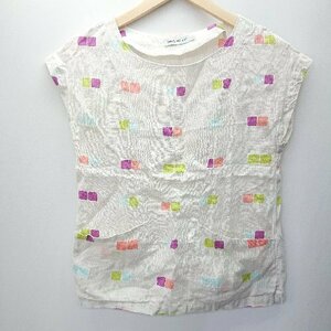 ◇ marimekko マリメッコ Paripala パリパラ ノースリーブ Tシャツ サイズ３２ ホワイト系 レディース E