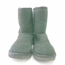 ■ UGG アグ ボア フラット ぺたんこ ショート丈 ムートンブーツ サイズ23.0 ブラック レディース E_画像2