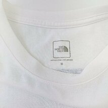 ◇ THE NORTH FACE ザノースフェイス シンプル 胸元ブランドロゴ刺? 半袖 Tシャツ サイズM ホワイト メンズ E_画像3