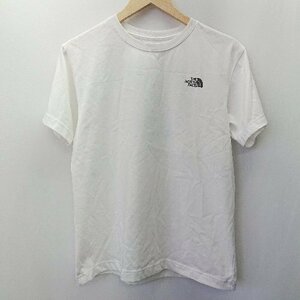 ◇ THE NORTH FACE ザノースフェイス シンプル 胸元ブランドロゴ刺? 半袖 Tシャツ サイズM ホワイト メンズ E