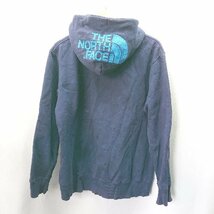 ◇ THE NORTH FACE ザ ノース フェイス フード ジップアップ ロゴ 長袖 パーカー サイズM ネイビー系 メンズ E_画像2