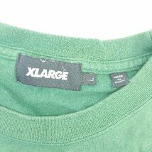 ◇ XLARGE エクストララージ クルーネック ロゴ刺繍 カジュアル 半袖　Tシャツ サイズL グリーン メンズ E_画像3