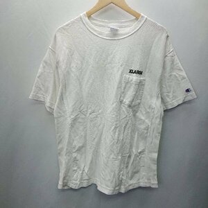 ◇ Champion チャンピオン XLARGE コラボ商品 胸元ポケット 半袖 Tシャツ サイズLARGE ホワイト メンズ E