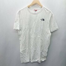 ◇ THE NORTH FACE ザノースフェイス ワンポイントロゴ バックプリント 半袖 Tシャツ サイズL ホワイト系 メンズ E_画像1