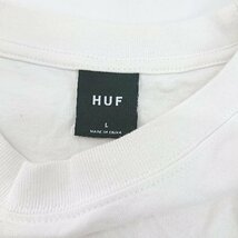 ◇ HUF ハフ プリントデザイン バックプリント 半袖 ｔシャツ サイズL ホワイト系 メンズ E_画像3