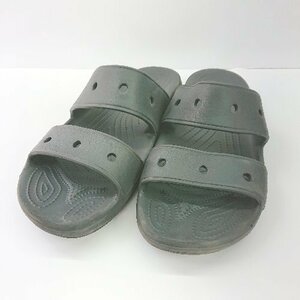 ◇ crocs クロックス シンプル カジュアル フラット 軽量 サンダル サイズM10 W12 ブラック メンズ E