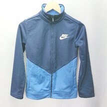 ◇ NIKE ナイキ ワンポイント ウエスト総ゴム キッズ セットアップジャ－ジ サイズM ネイビー ブル－系 メンズ E_画像2