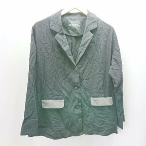 ◇ DOUBLE NAME ダブルネーム コットン100％ シャツ風 長袖 ジャケット サイズF ブラック グレー レディース E