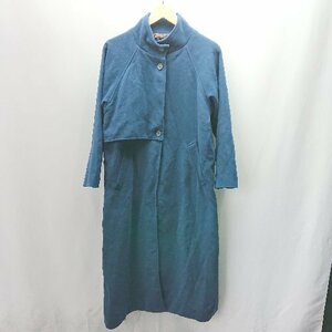 * AS KNOW AS PINKYaznouaz Pinky stand collar long height long sleeve coat size F blue group lady's E