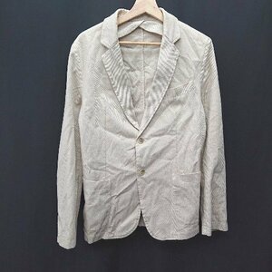 ◇ beige ベイジ シンプル イタリア製 長袖 テーラードジャケット サイズ表記なし オフホワイト メンズ E