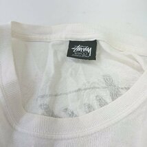 ◇ STUSSY ステューシー ブランドロゴ シンプル カジュアル 長袖 Tシャツ サイズL ホワイト メンズ E_画像4