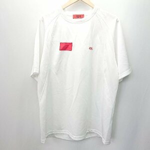 ◇ 424 フォートゥーフォー 定価2万円以上 イタリア製 ジャージ素材 半袖 Tシャツ サイズL ホワイト レッド メンズ E