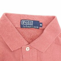 ◇ POLO RALPH LAUREN ポロ ラルフローレン コットン100％ 半袖 ポロシャツ サイズM サーモンピンク系 メンズ E_画像3