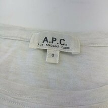 ◇ A.P.C. アーペーセー RUE MADAME PARIS' 薄手生地 カジュアル 半袖 Tシャツ サイズ0 アイボリー系 レディース E_画像4