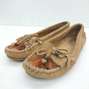 * Minnetonka Minnetonka Indian series casual lovely moccasin shoes size 6.5 brown group lady's E