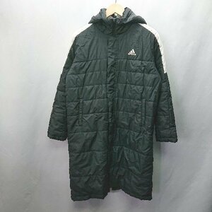 ◇ adidas アディダス ワンポイントロゴ サイドポケット キッズ 長袖 コート サイズ160 ブラック メンズ E