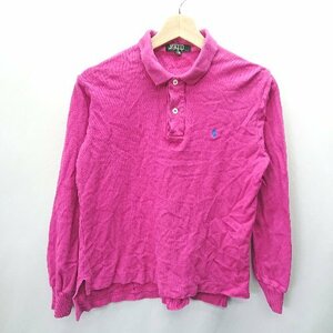 * POLO RALPH LAUREN Polo Ralph Lauren Kids ребенок одежда рубашка-поло с длинным рукавом размер 160bi bit Pink Lady -sE