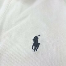 ◇ RALPH LAUREN ラルフ ローレン ハーフボタン ワンポイントロゴ 半袖 ポロシャツ サイズL ホワイト メンズ E_画像4