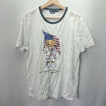 ◇ POLO RALPH LAUREN ポロ ラルフローレン アニマルプリント　クルーネック 半袖 Tシャツ サイズLG ホワイト レディース E_画像1