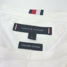 ◇ TOMMY HILFIGER トミー ヒルフィガー ブランドロゴ クルーネック 長袖 Tシャツ サイズL ホワイト メンズ E_画像4