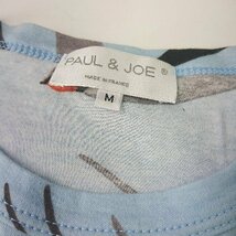 ◇ PAUL & JOE ポール&ジョー コットン100％ つばめ柄 半袖 Tシャツ サイズM ライトブルー ブラック レディース E_画像4