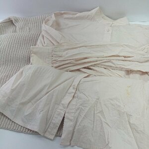 ◇ AMERI アメリ タートルネック ３WAY SHIRT SET KNIT シャツ ニット サイズF ベージュ レディース E