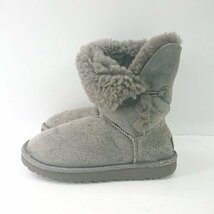 ■ UGG アグ ブランドロゴ ベイリーボタン ショート丈 ブーツ サイズ24.0 グレー レディース E_画像5