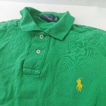 ◇ POLO RALPH LAUREN ポロ ラルフローレン カジュアル ワンポイント 半袖 ポロシャツ サイズM グリーン レディース E_画像3