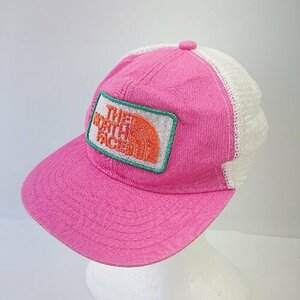 ◇ THE NORTH FACE 本体コットン100％ キャップ 野球帽 ピンク ホワイト サイズ表記なし レディース メンズ E