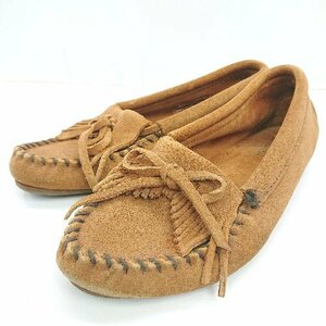 ◇ Minnetonka ミネトンカ フリンジ かわいい カジュアル モカシンシュ－ズ サイズ7 ブラウン系 レディース E