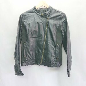 ◇ URBAN RESEARCH Sonny Label クール フェイクレザー 長袖 ライダースジャケット サイズ38 ブラック レディース E