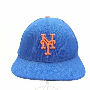 ◇ NEW ERA ニューエラ Authentic キャップ 帽子 野球帽 ブルー オレンジ サイズ7 4/3 61.5ｃｍ メンズ E