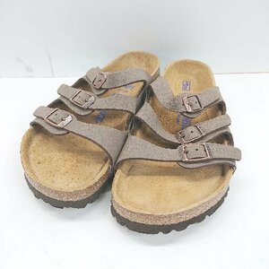 ◇ BIRKENSTOCK ビルケンシュトック ストラップ 軽量 ブランドロゴ サンダル サイズ24.0 ブラウン メンズ E