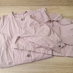 * * Bab Bab simple large button thin One-piece shirt jacket size M pink series lady's E