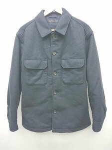 ◇ UNIQLO ユニクロ オーバーサイズ シンプル フロントボタン 長袖 シャツ ジャケット サイズL ネイビー系 メンズ P