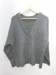 ◇ natural couture ナチュラルクチュール シンプル 無地 長袖 ニット カーディガン サイズM ブラック レディース P