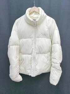 * FILA filler Zip up cotton inside Logo embroidery casual long sleeve down jacket size L ivory series men's P