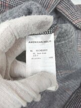 ◇ AMERICAN HOLIC アメリカンホリック ノーカラー キレイめ ロング 長袖 コート サイズF ブラック マルチ レディース P_画像4