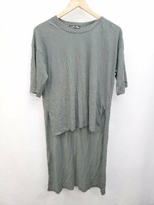 ◇ ◎ ●未使用● Cheap by VaNite チープ ロング 半袖 Ｔシャツ カットソー サイズF ダークグリーン レディース P