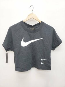 ◇ ◎ ●未使用● NIKE ナイキ ショート丈 ロゴプリント 半袖 Tシャツ カットソー サイズS ブラック ホワイト レディース P