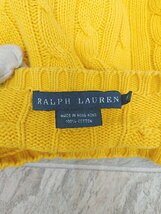 ◇ RALPH LAUREN ラルフローレン ケーブル編み クルーネック ロゴ刺繍 長袖 ニット セーター サイズM イエロー系 メンズ P_画像3