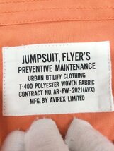 ◇ AVIREXFLYER'S 6116124 長袖 ＪＵＭＰ　ＳＵＩＴ ジャンプスーツ サイズL オレンジ レディース メンズ P_画像3