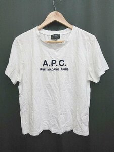 * A.P.C. A.P.C. вырез лодочкой Logo вышивка casual короткий рукав t рубашка размер M "теплый" белый серия женский P