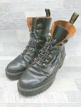 ■ Dr.Martens ドクターマーチン 7HOOK BOOT LEONA レースアップ ショート ブーツ サイズEU 39 US 8 ブラック レディース P_画像1