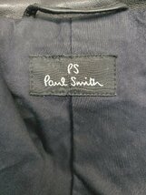 ◇ PS Paul Smith ポールスミス 羊革 ジップアップ シンプル 長袖 ライダースジャケット サイズM ブラック メンズ P_画像3
