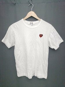 ◇ Comme des Garcons PLAY プレイ ハートワッペン AD2021 半袖 tシャツ サイズM ホワイト系 レディース P