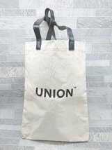 ◇ YAHKI ヤーキ × UNION ユニオン ロゴプリント カジュアル トートバッグ オフホワイト系 レディース P_画像1